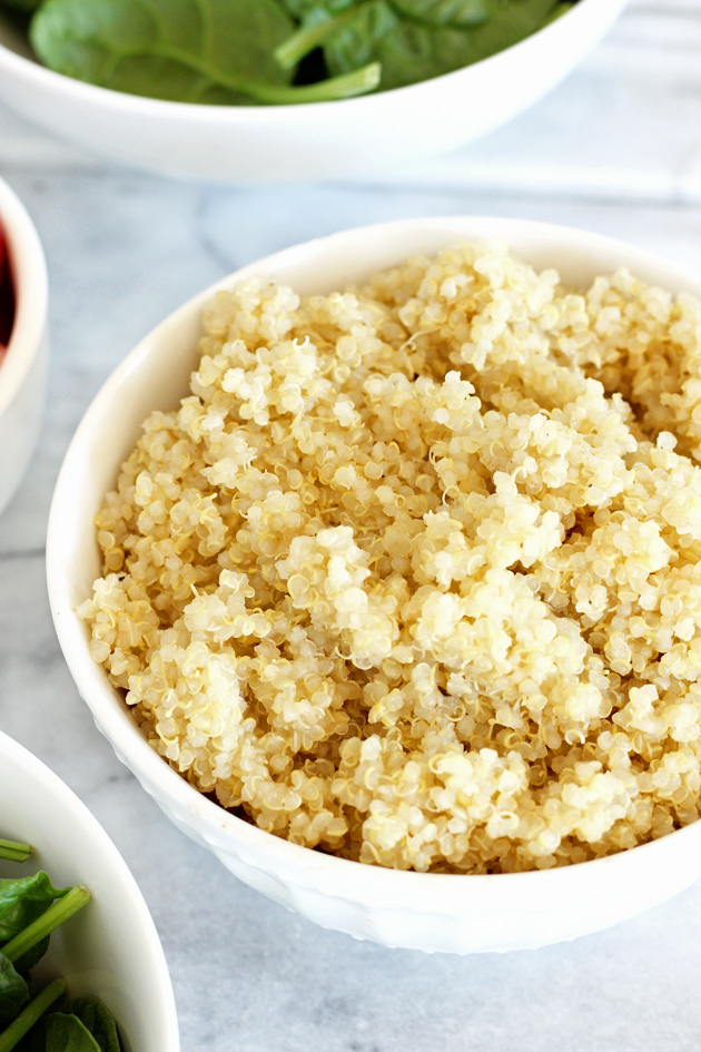 Strawberry Blueberry Quinoa Summer Salad - A healthy salad mixed perfectly with sweetness, and packed with plant based protein ready to beat the heat. NeuroticMommy.com #healthy #vegan #salads