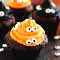 Halloween Monster Witch Cupcakes - This is the perfect treat to make for Halloween especially if you don't have much time. They're moist, chocolatey, and spooky. Perfect for the days festivities! NeuroticMommy.com #vegan #halloween