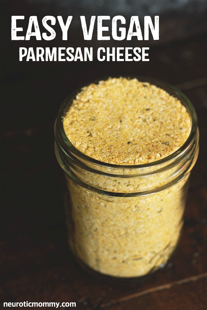 How To Make Easy Vegan Parmesan Cheese - A simple way to make a classic, traditional fave! NeuroticMommy.com #vegan #healthy #howto