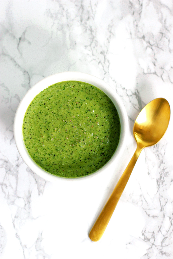 Walnut, Kale and Spinach Pesto - Easy vegan recipe that goes with just about anything. NeuroticMommy.com #vegan #pesto