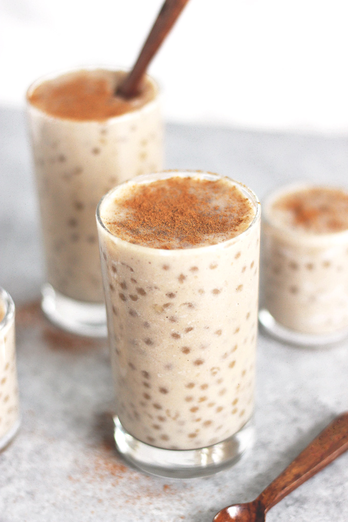 Vegan Vanilla Coconut Tapioca Pudding - A healthy, easy snack that's low calorie, creamy, and delicious. NeuroticMommy.com #vegan #plantbased #health #snacking