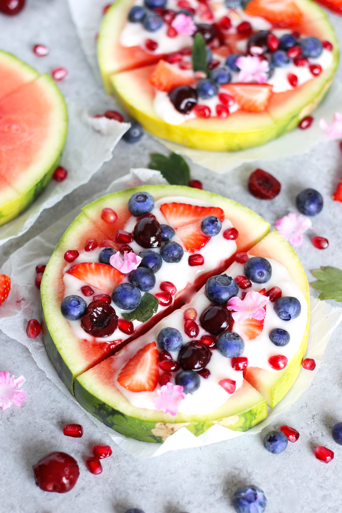 Watermelon Pizza - Easy Fun Snacking because snacks shouldn't be a crime! Enjoy this nutritious and fun treat without the guilt. NeuroticMommy.com #snacks #health #plantbased