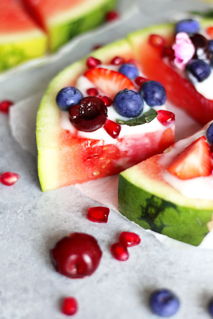 Watermelon Pizza - Easy Fun Snacking because snacks shouldn't be a crime! Enjoy this nutritious and fun treat without the guilt. NeuroticMommy.com #snacks #health #plantbased