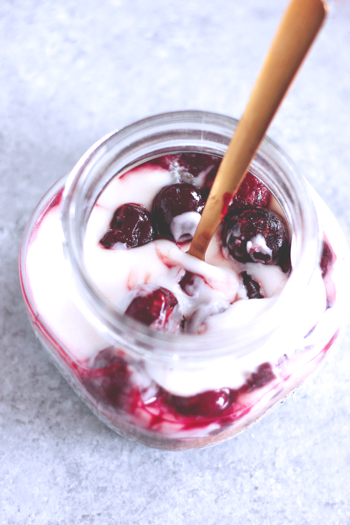 Cherry Chia Seed Pudding - A great way to enjoy snacking while getting your omega-3's on. NeuroticMommy.com #vegan #healthy