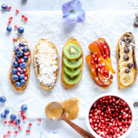 Sweet Potato Toast 5 Ways - This toast has been all the rage. Make up your own combo or follow the recipe here and you'll have this sweetness all ready for ya in the matter of minutes! NeuroticMommy.com #healthy #snacks #vegan #plantbased
