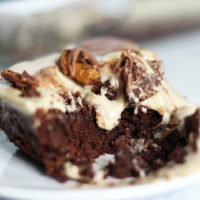 Peanut Butter Brownie Bars - super chocolatey, peanut butter goodness. NeuroticMommy.com #vegan #snacks #desserts