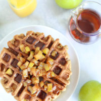 Vanilla Protein Applesauce Waffles - Easy to make, fluffy, highly nutritious without sacrificing texture or flavor, a must try! NeuroticMommy.com #breakfast #applesauce #waffles #veganmeals
