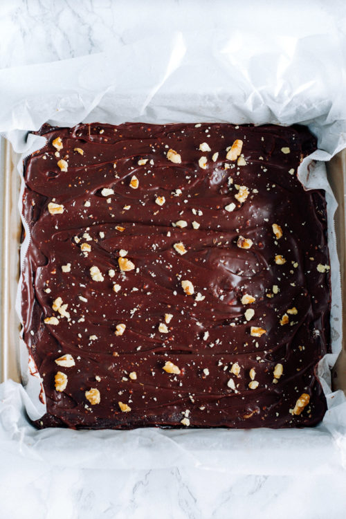 Raw Vegan Walnut Brownies with Chocolate Ganache - NeuroticMommy