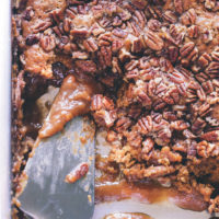 Vegan Pumpkin Pecan Cobbler - A fall must have! Enjoy this soft chewy cake oozing with pumpkin caramel in every bite! NeuroticMommy.com #vegan #pumpkin #cobbler