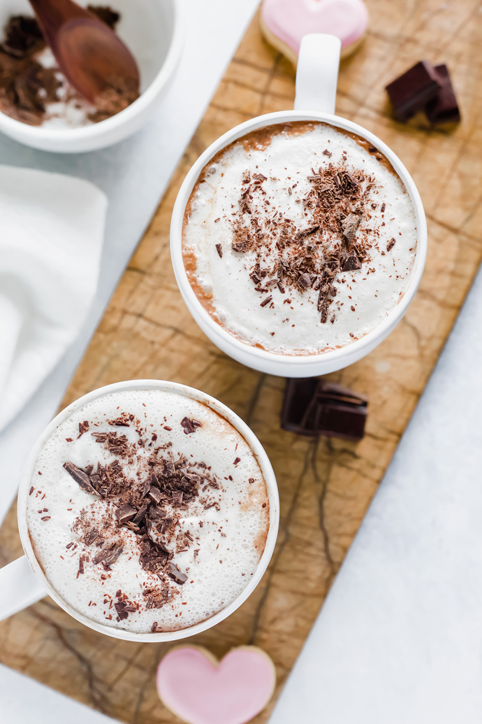 Healthy Hot Cocoa + GIVEAWAY - For when you're feeling decedent and super fancy enjoy your self a hot cocoa to match! Easy to make and good for you. NeuroticMommy.com #veganhotcocoa #vegan