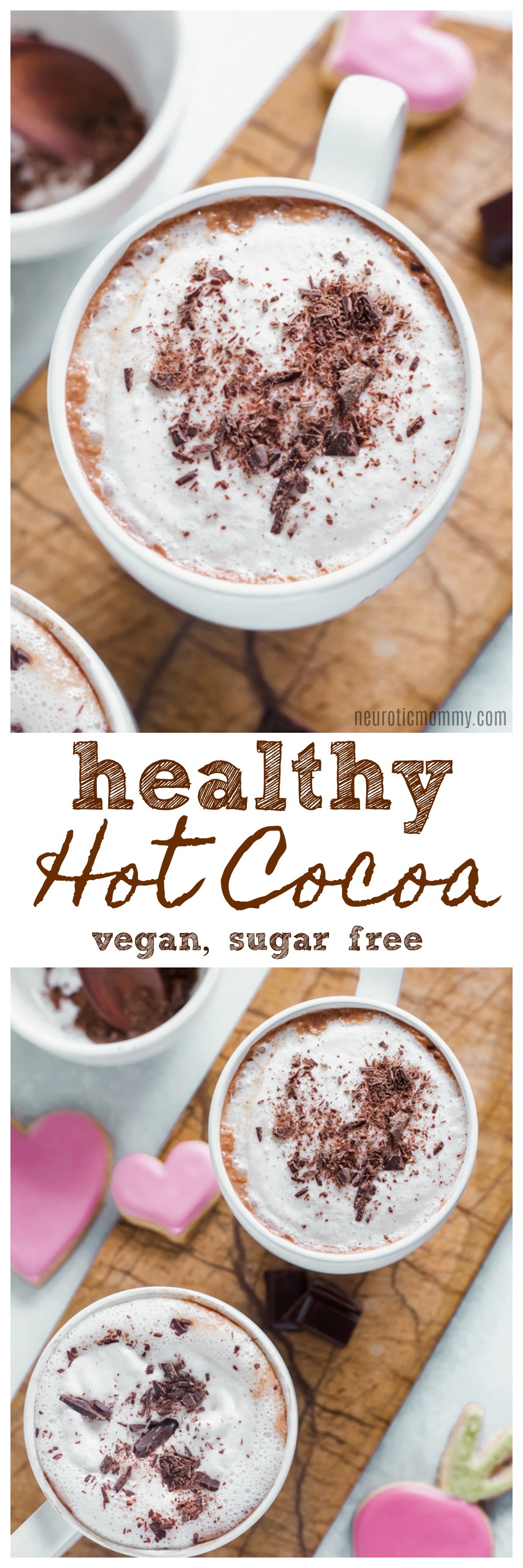 Healthy Hot Cocoa + GIVEAWAY - For when you're feeling decedent and super fancy enjoy your self a hot cocoa to match! Easy to make and good for you. NeuroticMommy.com #veganhotcocoa #vegan