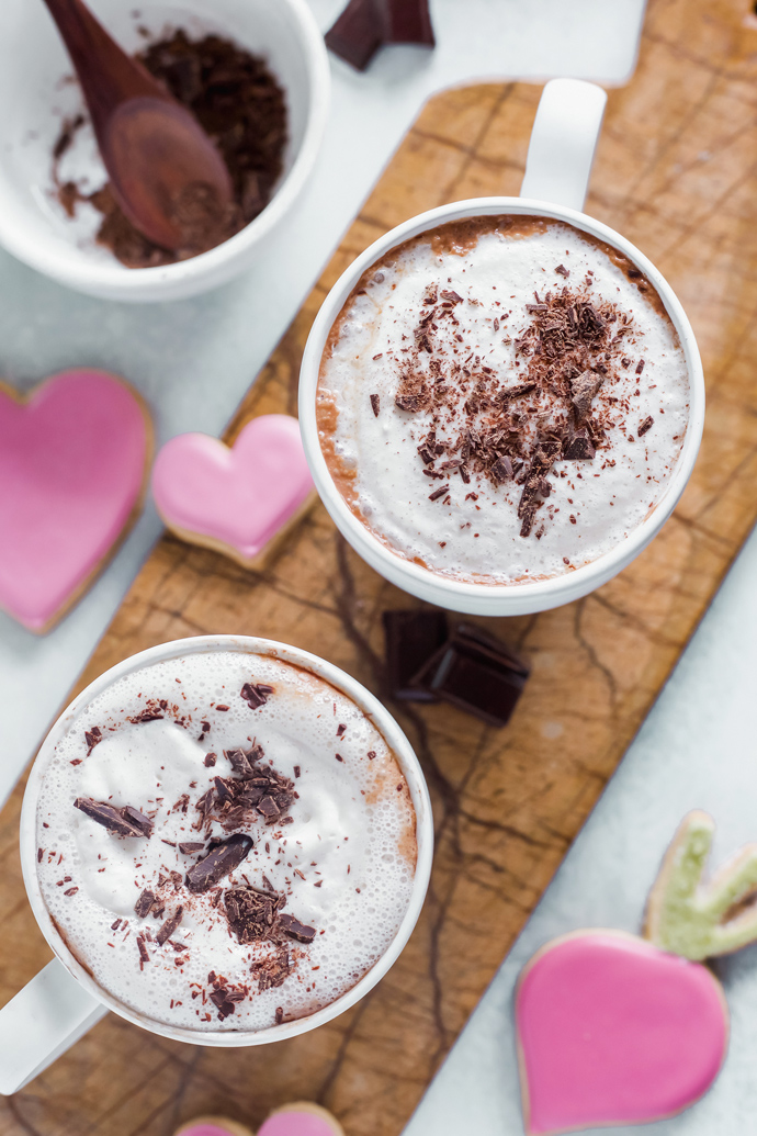 Healthy Hot Cocoa + GIVEAWAY - For when you're feeling decedent and super fancy enjoy your self a hot cocoa to match! Easy to make and good for you. NeuroticMommy.com #veganhotcocoa #vegan