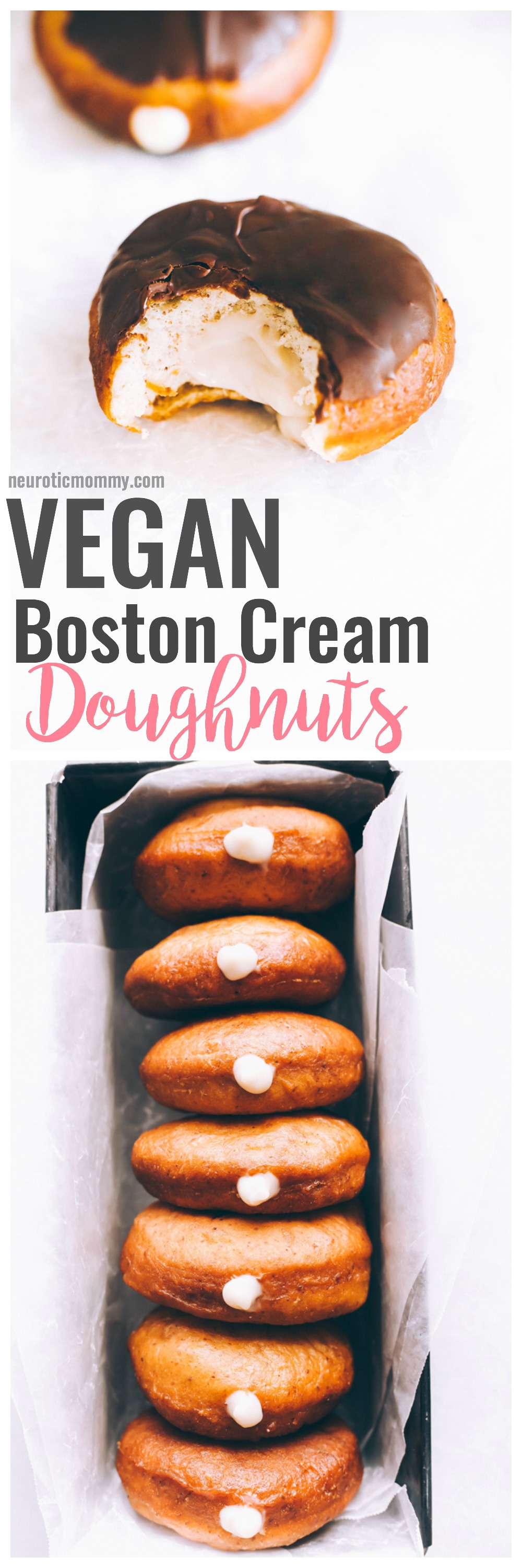 Vegan Boston Cream Doughnuts