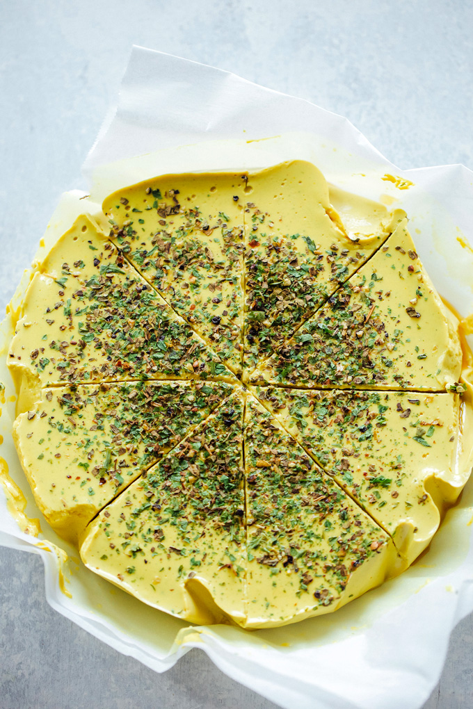 How To Make Herbed Cashew Cheese-Super cheesy texture with a salt and nutty flavor. Put this on your next vegan cheese board or serve it up on some veggie burgers for the win. Either way you're going to love it! NeuroticMommy.com #vegancheese #dairyfree