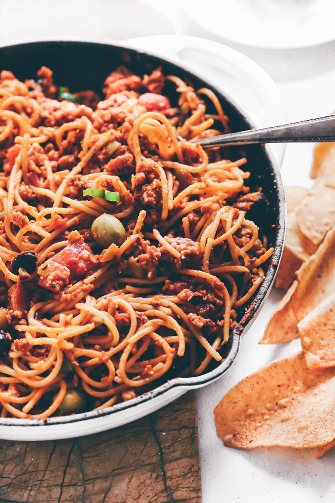 Taco Spaghetti (Quick and Easy!)