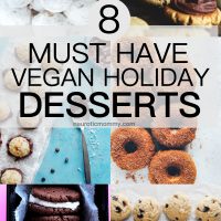 8 Must Have Vegan Holiday Desserts - Make any one of these treats and you'll be all set in the snacks and desserts department for the holidays. Crowd pleasers and head turners for sure. NeuroticMommy.com #vegan #vegandesserts #holidays