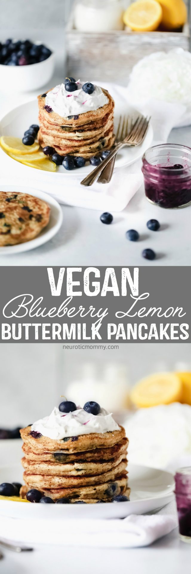 Vegan Blueberry Lemon Buttermilk Pancakes - NeuroticMommy