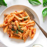 Just a few ingredients make up this luxuriously creamy sun-dried tomato basil cream sauce. It's perfect for dipping or swirled with your favorite pasta and veggies! - NeuroticMommy.com #vegandinner