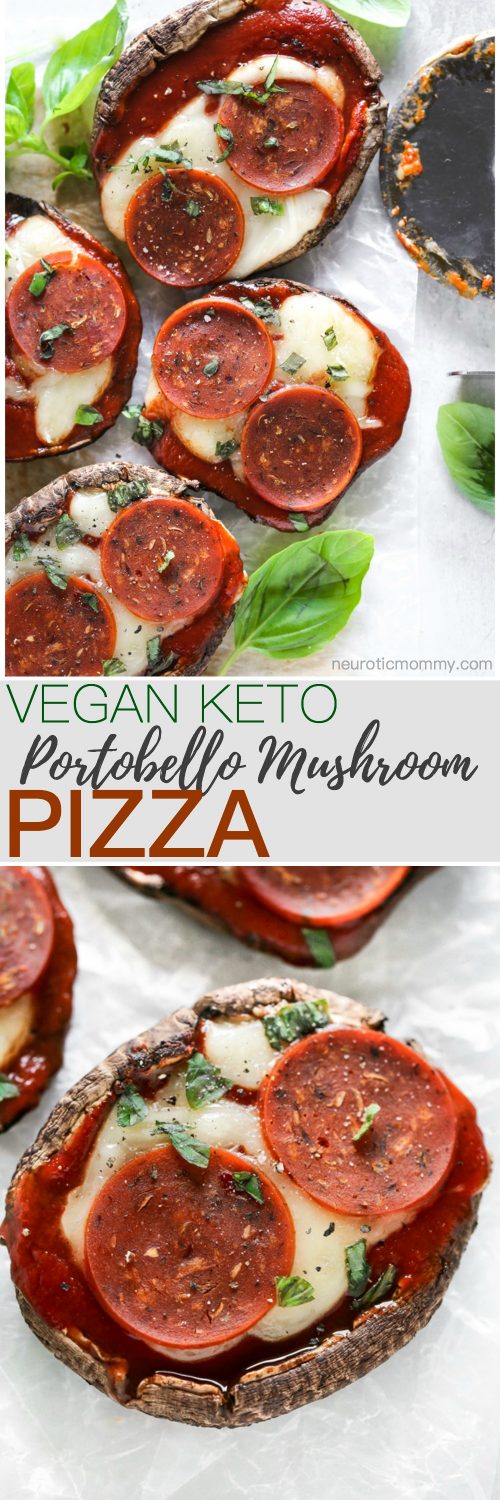 Vegan Keto Portobello Mushroom Pizzas - NeuroticMommy