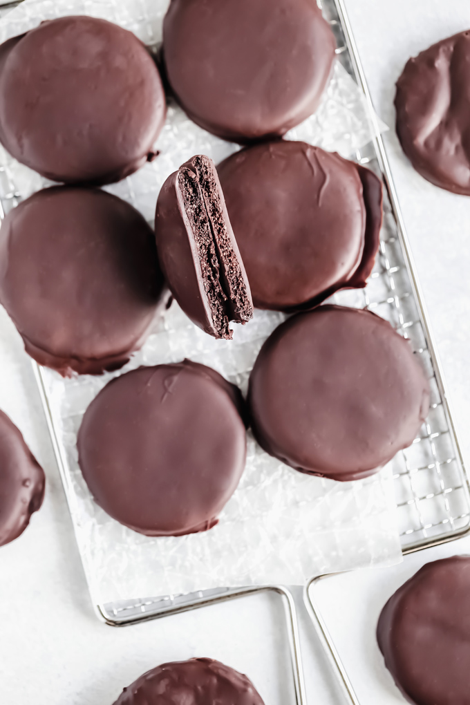 Vegan Keto Thin Mints - Draped in a chocolate minty coating you can enjoy the famous girl scout cookies everyone loves made vegan and keto friendly! NeuroticMommy.com