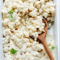 Vegan Cauliflower Mac n' Cheese - This is legit the best side dish you can make. It pairs great with anything. It's super creamy, delicious, savory and KETO Friendly! NeuroticMommy.com #vegan #keto #lowcarb