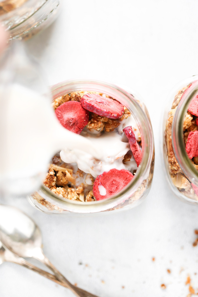 Mixed Nut and Hempseed Cereal - This vegan keto cereal will give you all the morning feels as it's even better than the sugary boxed stuff. I'm so excited for you to give this a go! NeuroticMommy.com #veganketo #vegan #keto #cereal