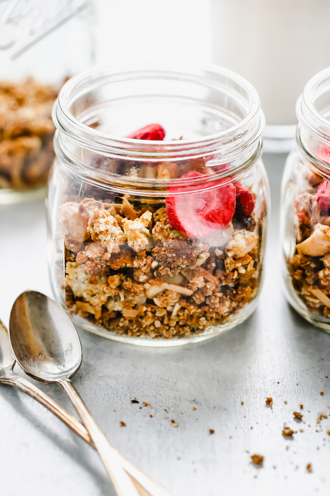 Mixed Nut and Hempseed Cereal - This vegan keto cereal will give you all the morning feels as it's even better than the sugary boxed stuff. I'm so excited for you to give this a go! NeuroticMommy.com #veganketo #vegan #keto #cereal