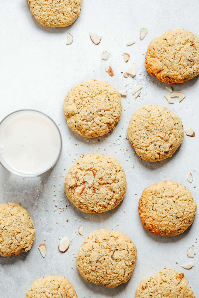 These are my Vegan Breakfast Cookies but could also be known as my Vegan Lactation Cookies. Super high in flaxseeds, hemp, and almonds, this is THE cookie to help boost and maintain milk supply. Not only that they're completely KETO! They're amazing to help you stay on track, high in healthy fats, great source of protein and only 1.2g Net Carbs. NeuroticMommy.com #vegan #veganketo #keto #cookies