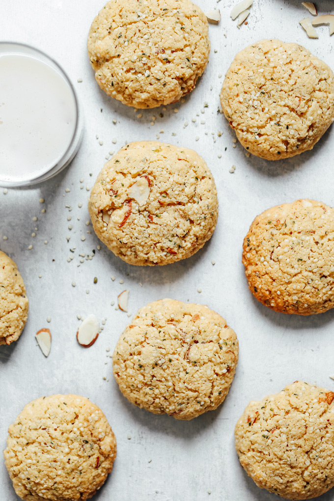 These are my Vegan Breakfast Cookies but could also be known as my Vegan Lactation Cookies. Super high in flaxseeds, hemp, and almonds, this is THE cookie to help boost and maintain milk supply. Not only that they're completely KETO! They're amazing to help you stay on track, high in healthy fats, great source of protein and only 1.2g Net Carbs. NeuroticMommy.com #vegan #veganketo #keto #cookies